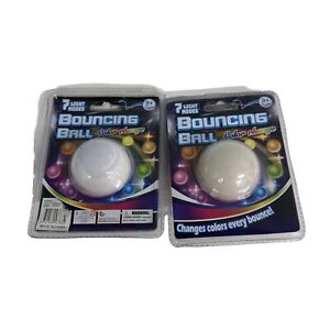 2-PACK Bouncing Ball Color Change 7 Light Modes Ages 3+ NEW (Package distress) L