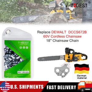 Cadena de motosierra de 18" 3/8" LP .050" 62DL para motosierra inalámbrica DEWALT DCCS672B 60V - Imagen 1 de 14