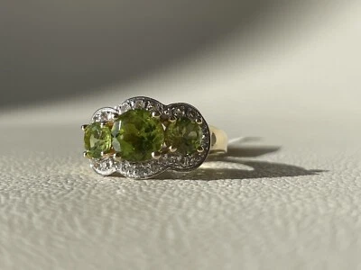 Peridot brilliant gelbgold ring 585  - Bild 1 von 4