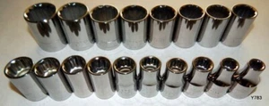 18 PCS Craftsman Chrome 12-Point 1/2" Drive Metric Sockets - Picture 1 of 6