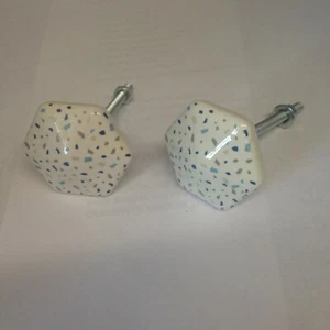 Set of 2 Terazzo Looking Decorative Knobs - Picture 1 of 4