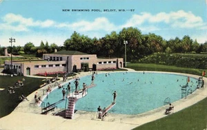 New Swimming Pool, Beloit, Wisconsin Vintage PC - Picture 1 of 2