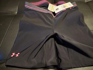 Brandneu Under Armour Damen M Kompressionsshorts gepolstert schwarz pink - Bild 1 von 4