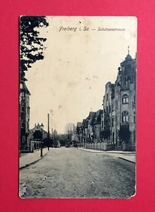 AK FREIBERG in Sa. um 1920 Blick in die Schützenstrasse  ( 49423 - Bild 1 von 2