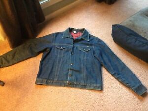 1986+ Vintage Oshkosh B Gosh Denim Jacket flannel lined USA Men's Size 44 LONG