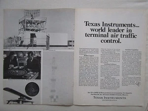 7/73 PUB TEXAS INSTRUMENTS TERMINAL AIR TRAFFIC CONTROL RADAR ORIGINAL ANZEIGE - Bild 1 von 1