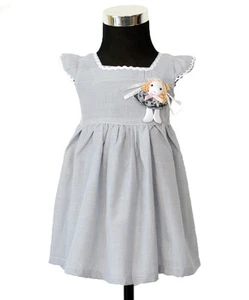 Baby Girls Grey Floral Cotton Party Dress 3 6 9 12Meses - Imagen 1 de 1