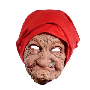 Old Woman Head Mask Role Play Comfortable Holiday Fancy Dress Halloween Mask - Picture 1 of 5
