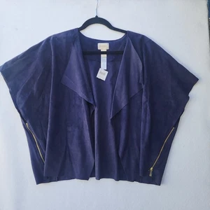 Chaqueta Chico's imitación gamuza detalle cremallera 570152855 azul marino talla 2 (L/12) #12520 (NOS) - Imagen 1 de 9