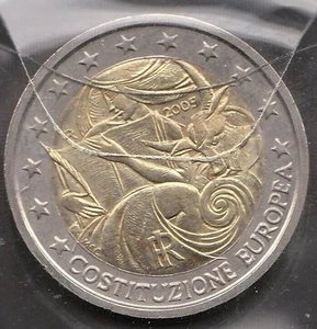 E115 Moneta Coin ITALIA: 2 euro 2005 Commemorativo Costituzione Europea - Imagen 1 de 1