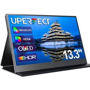 UPERFECT 13,3" OLED Monitor Tragbar 1920x1080 100% DCI-P3 USB-C Bildschirm - Afbeelding 1 van 12