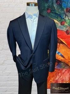 Paul Stuart Mens 42R Navy Blue Designer Luxury Blazer Jacket - Picture 1 of 13