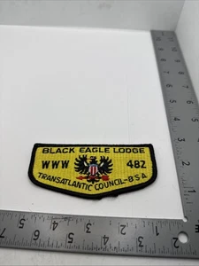 Black Eagle Lodge 482 Flap Yellow Background OA Order of the Arrow 56L-1719Q - Picture 1 of 1