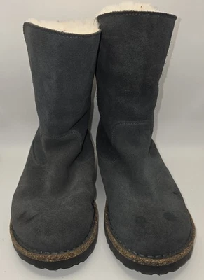 Birkenstock Uppsala Piel de Oveja Gamuza Grafito Botines Talla 36 EE. UU. 6M Foto 1 de 4