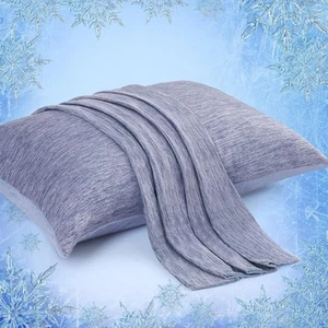 Cooling Pillow Cases 2 Pack, Summer Cool Pillowcases for Hot Sleeping, - Picture 1 of 5