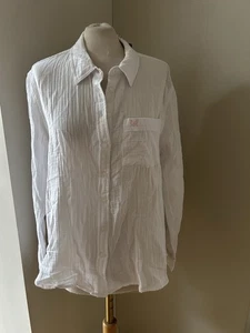 Crew Clothing Co. Harlie White Cheesecloth Shirt Size Uk 14 Rrp £49 Bnwt - Picture 1 of 5