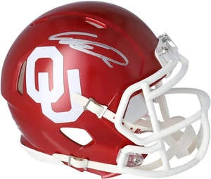 Ceedee Lamb Oklahoma Sooners Autographed Riddell Speed Mini Helmet - Picture 1 of 2