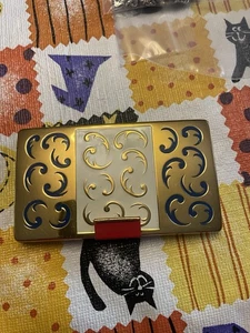 Smalto rosso, bianco e blu vintage e oro Yardley Rouge & Powder compatto nuovo - Foto 1 di 3