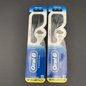 Oral-B Charcoal Infused Bristles Toothbrush, 2 Ct Value Pack X 2 Packages - Picture 1 of 4