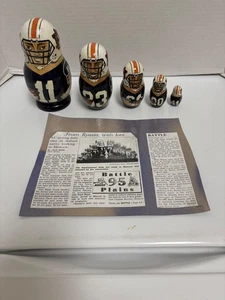 5 Auburn Tigers Holz Nestpuppen 92-93 Fußballspieler #11, 33, 81, 20, 41 - Bild 1 von 8