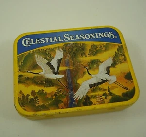 RARE Vintage 2002 Celestrial Seasonings Red Crowned Crane Tea Tin - Picture 1 of 3