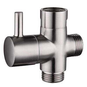 Shower Diverter Valve 3-Way G1/2" Brass Control Valve Brushed Nickel Finish - Picture 1 of 9