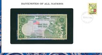 Banknotes of All Nations Western Samoa P19 1 Tala 1980 UNC Low# A010114