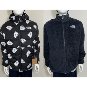 The North Face Boys' Reversible Mount Chimbo Full-Zip Hooded Jacket TNF Black - Picture 1 of 14