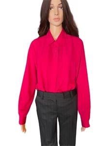 Blusa para mujer Claudia Richard rosa de negocios con botones manga larga talla 10’s - Imagen 1 de 15