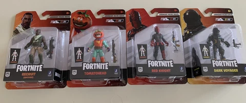 Lot of  4 Fortnite Legendary Micro Series 3" Posable Mini Figures & Weapons NEW Cover