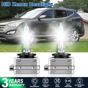 2x New D3S Xenon HID Headlight Bulbs 6000K White For Hyundai Santa Fe 2013-2018 - Picture 1 of 12