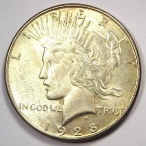 1928-S Peace Silver Dollar $1 - Excellent Condition - Nice Luster - Rare Date! - Picture 1 of 3