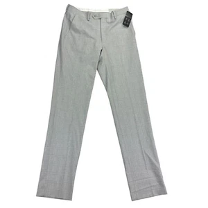 Alfani Mens Slim Fit Stretch Plaid Suit Pants Light Gray 32x34 - Picture 1 of 4