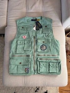 Polo RALPH LAUREN MARINA FISHING VEST GILET Utility Pockets Patch size L Large - Imagen 1 de 17