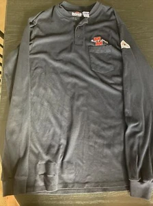 NEW Bulwark FR Mens Sz XL Navy Blue Long Sleeve Comfort Knit Shirt Cat 2 2112 - Picture 1 of 5