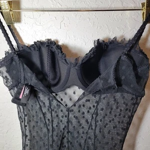 Victoria's Secret Sexy Little Things Negligee Slip Dessous 34C schwarz gepunktet - Bild 1 von 9