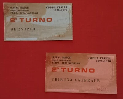 LOTTO 2 BIGLIETTI NAPOLI COPPA ITALIA 1975/76 VS SAMPDORIA 13/6/1976 SAVOLDI - Immagine 1 di 2