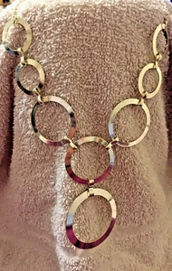Collana frontale cerchio aperto tono argento lunghezza 18 pollici - Foto 1 di 6
