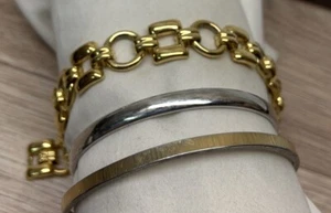 Vintage Krone Trifari Armband goldfarben 2 Monet gold silberfarben 3 Stück - Bild 1 von 6