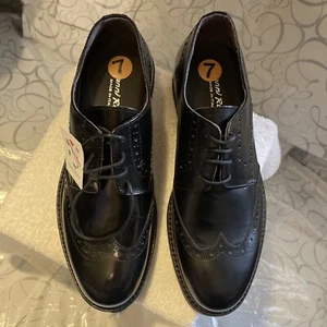 NEW GIANNI RUSSO MAN'S GENUINE NATURAL LEATHER SHOES, SIZE 7”made in ITALY. - Picture 1 of 12