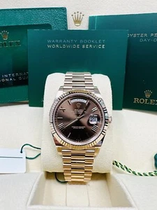 Rolex Day- Date President 40MM Rose Gold Chocolate Dial 228235 Full Set Unworn - Picture 1 of 12
