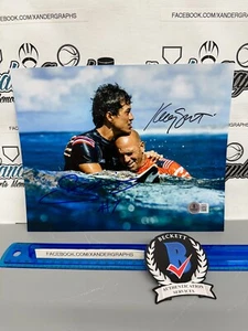 KELLY SLATER SETH MONIZ WSL DUAL SIGNED AUTOGRAPHED 8X10 PHOTO-BECKETT BAS COA - Picture 1 of 5