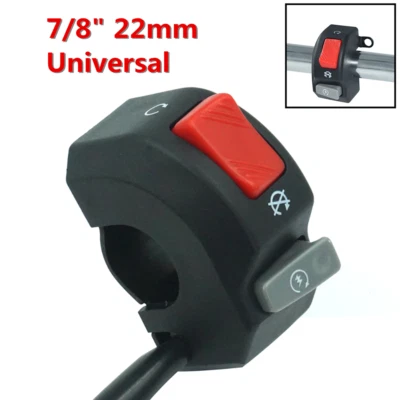 Interruptor de apagado de arranque encendido y apagado de faros antiniebla faros manillar moto 12V 7/8" Foto 1 de 4