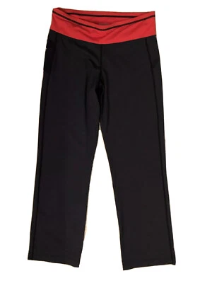 SUGOI ENERGY NEGRO ROJO YOGA ATLÉTICO ESTILO PIERNA PANTALONES MALLA BOLSILLO LATERAL MEDIANO R22 Foto 1 de 4