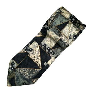 Bachrach Krawatte 100% Seide Herren Made In Italy Nieten Strass - Bild 1 von 9