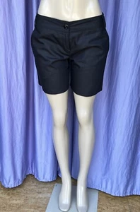 SAMANTHA TREACY Black Tuxedo Bermuda Shorts Size 10 Inseam 6” - Picture 1 of 12