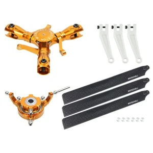 Microheli CNC Triple Carbon Fiber Blades Conversion Set(GOLD) - OMP Hobby M2 EVO - Picture 1 of 1