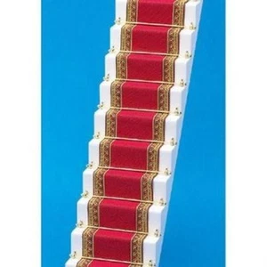 Rot und Gold Kanten Treppen Teppich 12. Maßstab für Puppenstube - Bild 1 von 1