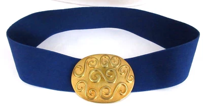 Ginger Propper Two Blondes New York VTG 80’s Elastic Belt Blue Copper Gold SMALL — 第 1/4 张图片