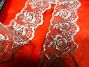 3mx3cm  ,gris superbe  dentelle de calais  neuve  - Imagen 1 de 3